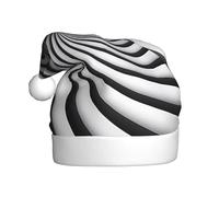 Qwvbn Adult Plush Santa Hat spiral optical illusion gif Prints Soft and Comfortable for Christmas New Year Party Favors for Men Women