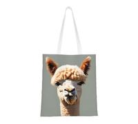 Qwvbn Alpaca Avatar Canvas Tote Bags Are Reusable And Suitable For Shopping, Going To School, Going To Work, Etc.