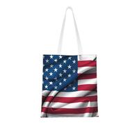 Qwvbn American Flag Canvas Tote Bags Are Reusable And Suitable For Shopping, Going To School, Going To Work, Etc.