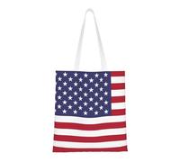 Qwvbn American Flag Canvas Tote Bags Are Reusable And Suitable For Shopping, Going To School, Going To Work, Etc.