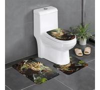 Qwvbn Anti-slip floor mat 3-piece set 24x16in Spiny lizards Prints absorbent and durable for use in bathrooms and toilets.