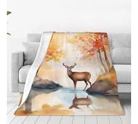 Qwvbn beautiful deer Prints Multi-Size Super Soft Blanket 50"x40" Fluffy Soft Warm And Comfortable Suitable For Living Room Bedroom And Travel