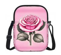 Qwvbn Beautiful pink roses Prints Zipper crossbody bag