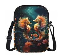 Qwvbn Beautiful Seahorse Couple Prints Zipper crossbody bag