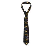 Qwvbn Beautiful yellow roses Prints Men's silk tie smooth and shapely comfortable and soft suitable for weddings business and banquets