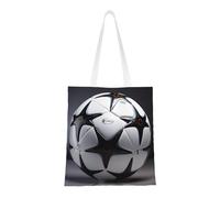 Qwvbn Black And White Football Canvas Tote Bags Are Reusable And Suitable For Shopping, Going To School, Going To Work, Etc.