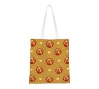 Qwvbn Buttered Bread Canvas Tote Bags Are Reusable And Suitable For Shopping, Going To School, Going To Work, Etc.