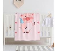 Qwvbn cartoon flying pig Ultra-soft baby blanket Soft, breathable, and free of harmful substances, this blanket is perfect for babies.