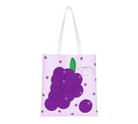 Qwvbn Cartoon Grapes Canvas Tote Bags Are Reusable And Suitable For Shopping, Going To School, Going To Work, Etc.