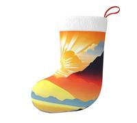 Qwvbn Christmas decoration stockings Bright sunrise Prints holiday accessories soft touch for holiday parties Christmas tree fireplace