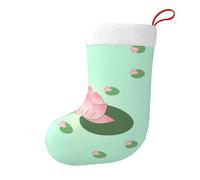 Qwvbn Christmas decoration stockings Lotus flowers waiting to bloom Prints holiday accessories soft touch for holiday parties Christmas tree fireplace