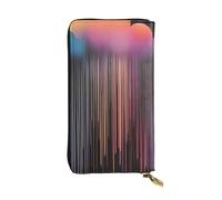 Qwvbn Colorful Rainbow rain Prints Leather Long Clutch Wallet for Storing Cash Checks, and Mobile Phones Suitable for Both Men and Women.
