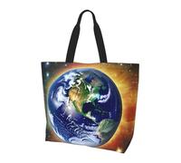 Qwvbn Cosmic Earth Prints Women'S Single-Shoulder Shopping Bag Spacious Stylish Design Perfect For Daily Commutes And Shopping.