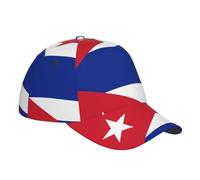 Qwvbn Cuban Flag Fashionable Baseball Cap with Adjustable Design, Suitable for Running, Exercise, and Outdoor Sports. Black