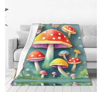 Qwvbn Cute colored mushrooms Prints Multi-Size Super Soft Blanket 40"x30" Fluffy Soft Warm And Comfortable Suitable For Living Room Bedroom And Travel