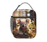 Qwvbn Cute Koala Plant Convenient Handheld Insulated Lunch Bag Reusable Suitable for Work, Travel, picnics, Office use, etc.
