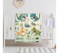 Qwvbn Cute little baby dinosaur Ultra-soft baby blanket Soft, breathable, and free of harmful substances, this blanket is perfect for babies.