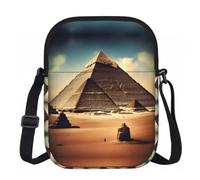 Qwvbn Dreaming of the Pyramids of Khufu Prints Zipper crossbody bag