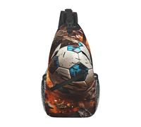 Qwvbn Firecracker Soccer Prints Casual crossbody chest bag lightweight and wrinkle-resistant suitable for traveling hiking and climbing