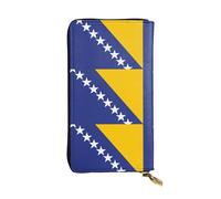 Qwvbn Flag of Bosnia and Herzegovina Prints Leather Long Clutch Wallet for Storing Cash Checks, and Mobile Phones Suitable for Both Men and Women.
