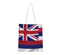 Qwvbn Flag Of Hawaii American Canvas Tote Bags Are Reusable And Suitable For Shopping, Going To School, Going To Work, Etc.