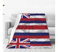 Qwvbn Flag of Hawaii American Prints Multi-Size Super Soft Blanket 80"x60" Fluffy Soft Warm And Comfortable Suitable For Living Room Bedroom And Travel