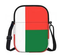 Qwvbn Flag of Madagascar Prints Zipper crossbody bag