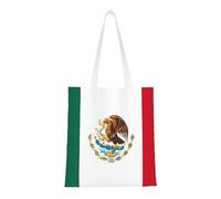 Qwvbn Flag Of Mexico Canvas Tote Bags Are Reusable And Suitable For Shopping, Going To School, Going To Work, Etc.