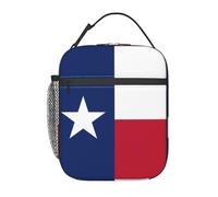 Qwvbn Flag of Texas Convenient Handheld Insulated Lunch Bag Reusable Suitable for Work, Travel, picnics, Office use, etc.