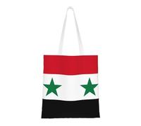 Qwvbn Flag Of The Syrian Arab Republic Canvas Tote Bags Are Reusable And Suitable For Shopping, Going To School, Going To Work, Etc.