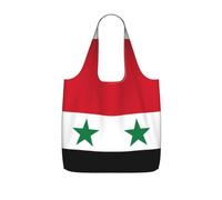 Qwvbn Flag of the Syrian Arab Republic Prints Packable shopping bag | Foldable shopping bag, suitable for shopping and home use.