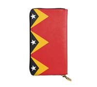 Qwvbn Flag of Timor-Leste Prints Leather Long Clutch Wallet for Storing Cash Checks, and Mobile Phones Suitable for Both Men and Women.