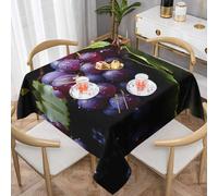 Qwvbn Fresh Grapes Prints Square Decorative Tablecloth 60"x60" Waterproof And Wrinkle-Resistant Suitable For Parties Weddings And Restaurants