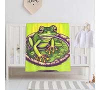Qwvbn Frog in a pond Ultra-soft baby blanket Soft, breathable, and free of harmful substances, this blanket is perfect for babies.