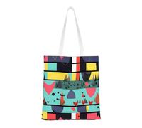 Qwvbn Geometric Patterns Canvas Tote Bags Are Reusable And Suitable For Shopping, Going To School, Going To Work, Etc.