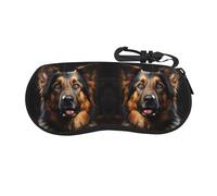Qwvbn German Shepherd Ultra-lightweight, Convenient Soft Shell Glasses Case Protects Glasses, Sunglasses, Reading Glasses, etc. From Scratches.