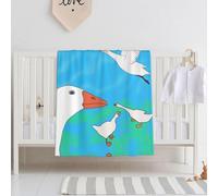 Qwvbn happy white goose Ultra-soft baby blanket Soft, breathable, and free of harmful substances, this blanket is perfect for babies.
