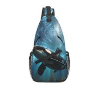 Qwvbn Huge killer whales Prints Casual crossbody chest bag lightweight and wrinkle-resistant suitable for traveling hiking and climbing