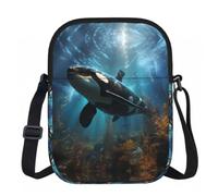 Qwvbn Huge killer whales Prints Zipper crossbody bag