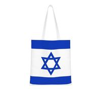 Qwvbn Israeli Flag Canvas Tote Bags Are Reusable And Suitable For Shopping, Going To School, Going To Work, Etc.