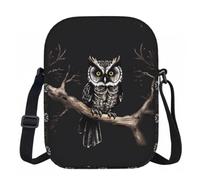 Qwvbn Late Night Owl Prints Zipper crossbody bag