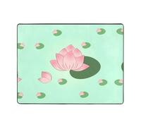 Qwvbn Lotus flowers waiting to bloom Prints Anti-slip floor mat 63x48in home décor soft and non-slip suitable for living rooms hotels and offices.