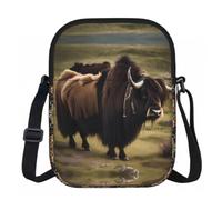 Qwvbn Mighty Highland Yak Prints Zipper crossbody bag