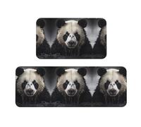 Qwvbn Panda in the water Prints Kitchen Floor Mat Set 2 Pieces Absorbent, Non Slip, And Comfortable. Suitable For Kitchens, Sinks, And Laundry Areas.