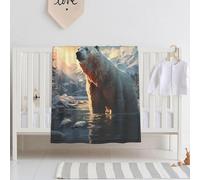 Qwvbn Polar bear in winter Ultra-soft baby blanket Soft, breathable, and free of harmful substances, this blanket is perfect for babies.