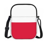 Qwvbn Polish flag Prints Zipper crossbody bag