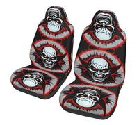 Qwvbn Red and Black Evil Ghost Prints Car seat covers interior trim soft and elastic dustproof and non-slip for cars and trucks.