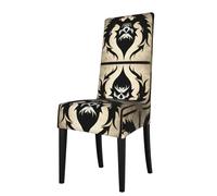 Qwvbn Removable dining chair cover Devil Satan Prints comfortable and soft suitable for banquets hotels and celebrations