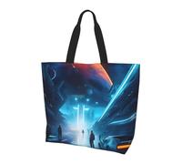 Qwvbn Science Fiction Future Prints Women'S Single-Shoulder Shopping Bag Spacious Stylish Design Perfect For Daily Commutes And Shopping.