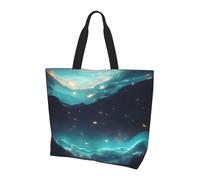 Qwvbn Science Fiction Stars Prints Women'S Single-Shoulder Shopping Bag Spacious Stylish Design Perfect For Daily Commutes And Shopping.